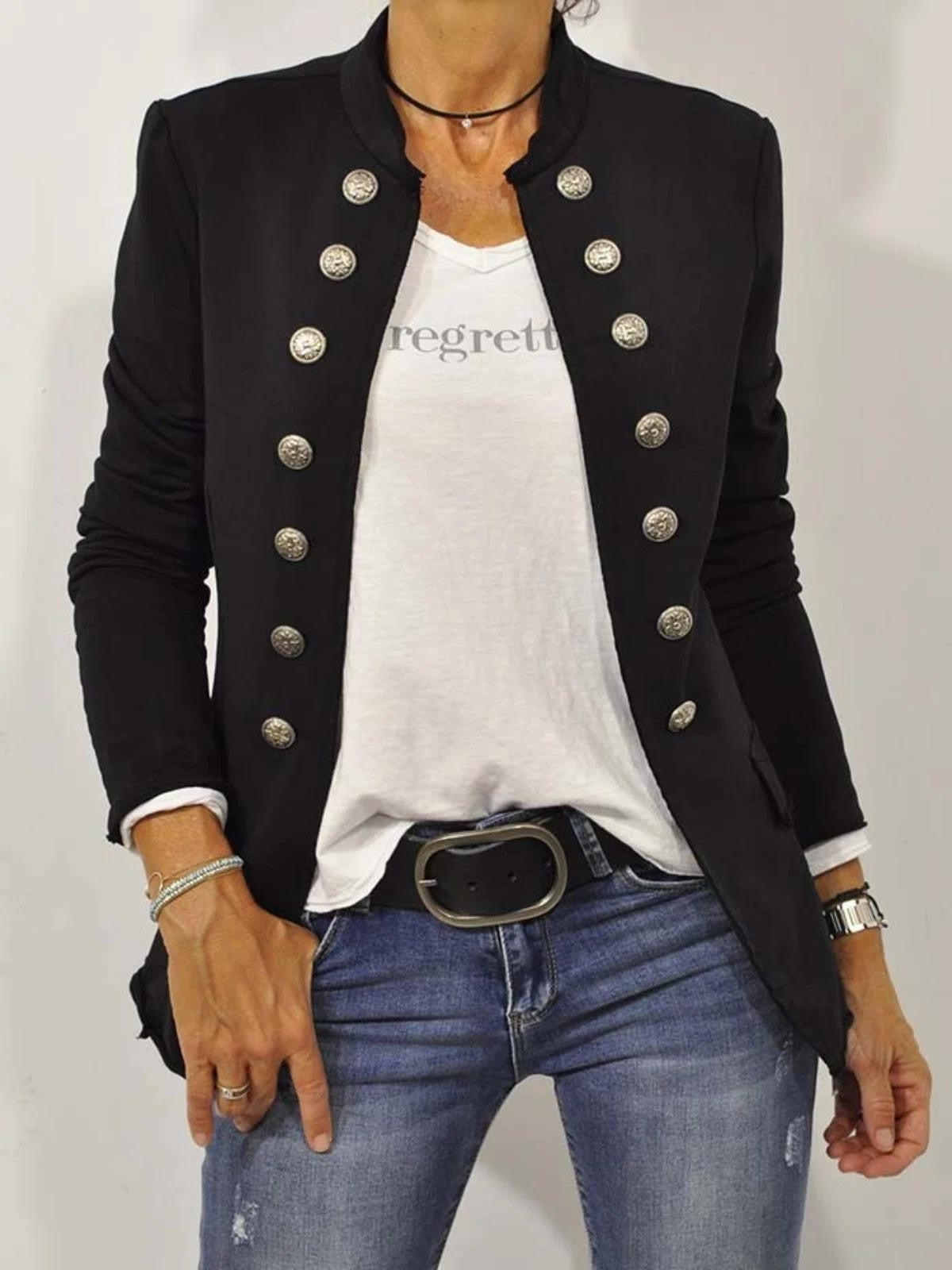 Women's Double Breasted Military Blazer