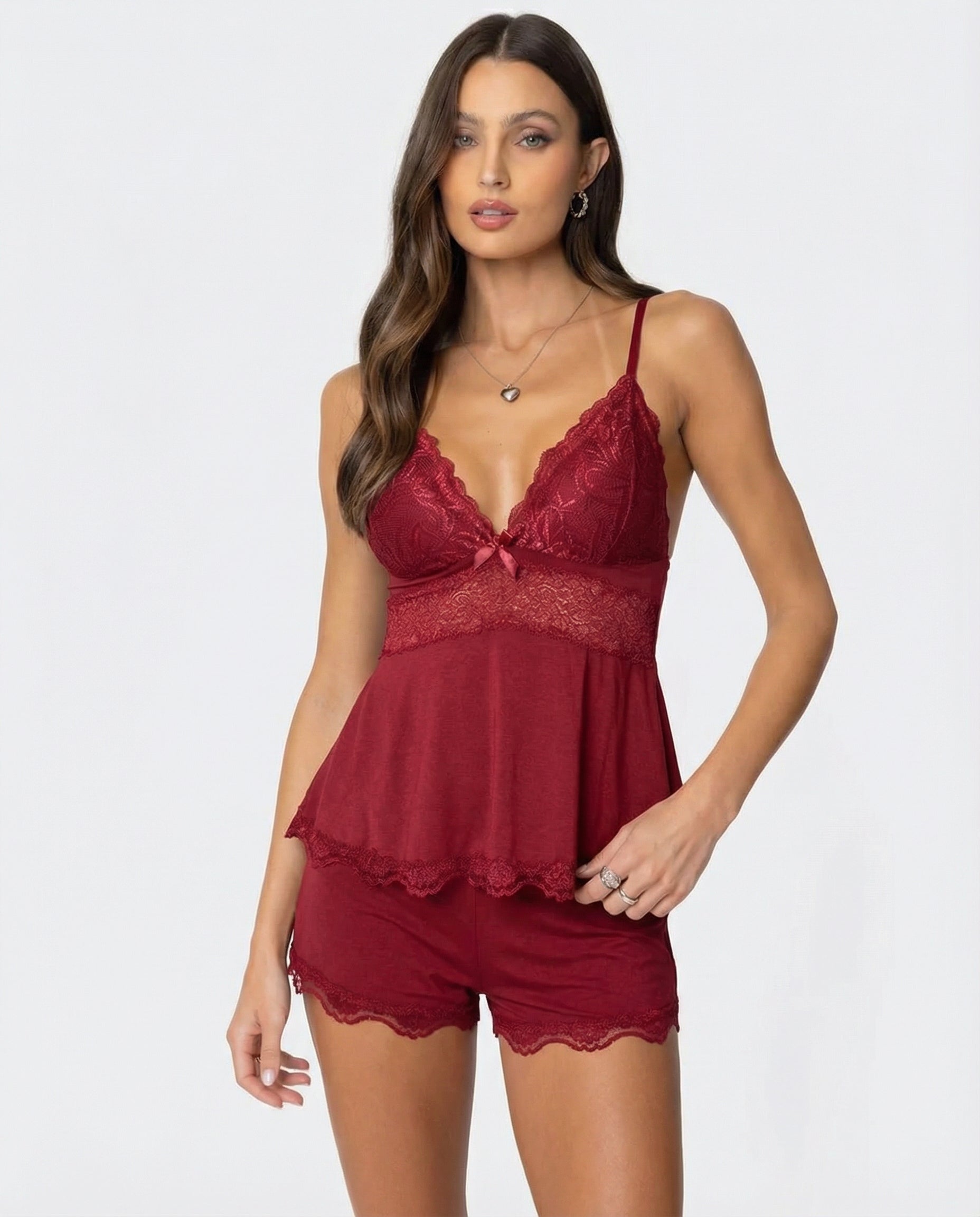 Amara | Lace Trim Pajama Set