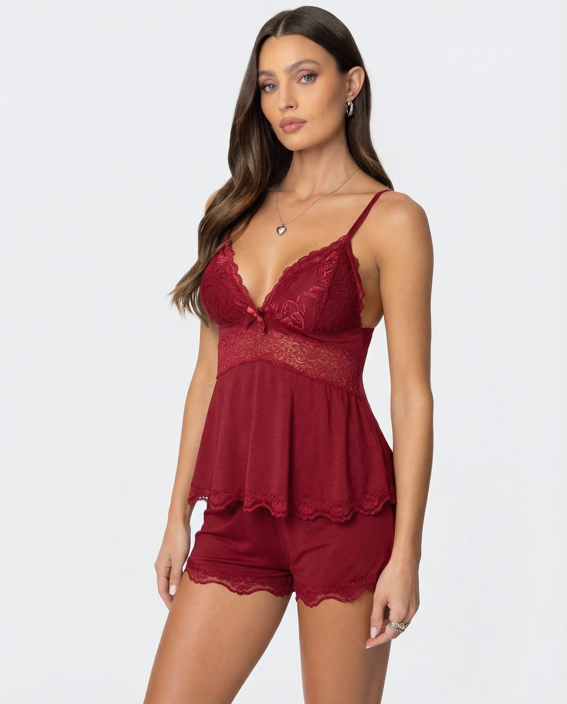Amara | Lace Trim Pajama Set