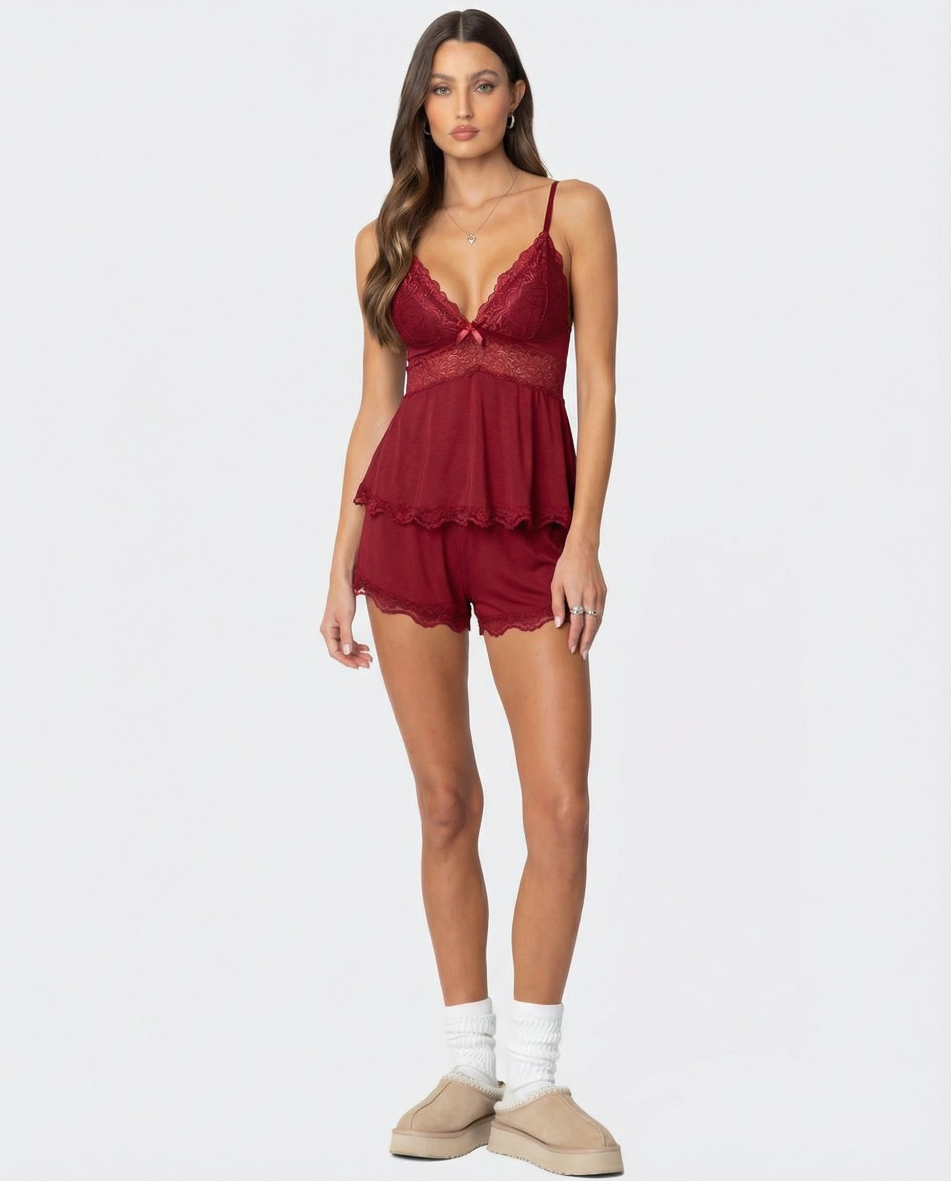 Amara | Lace Trim Pajama Set
