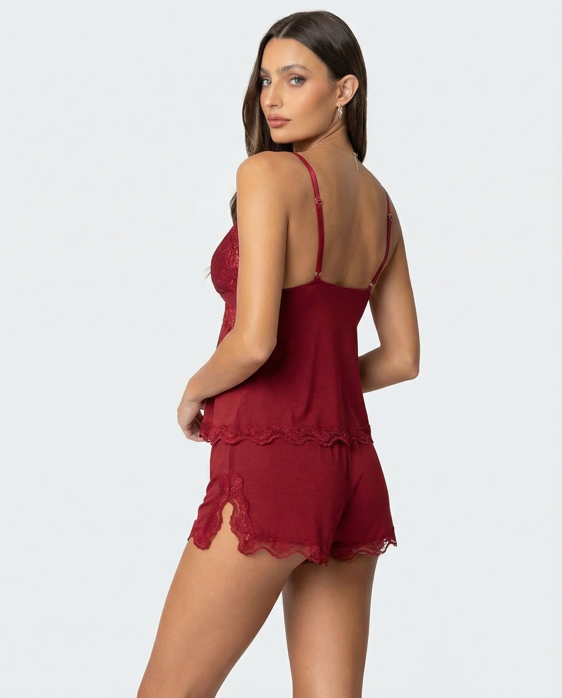 Amara | Lace Trim Pajama Set
