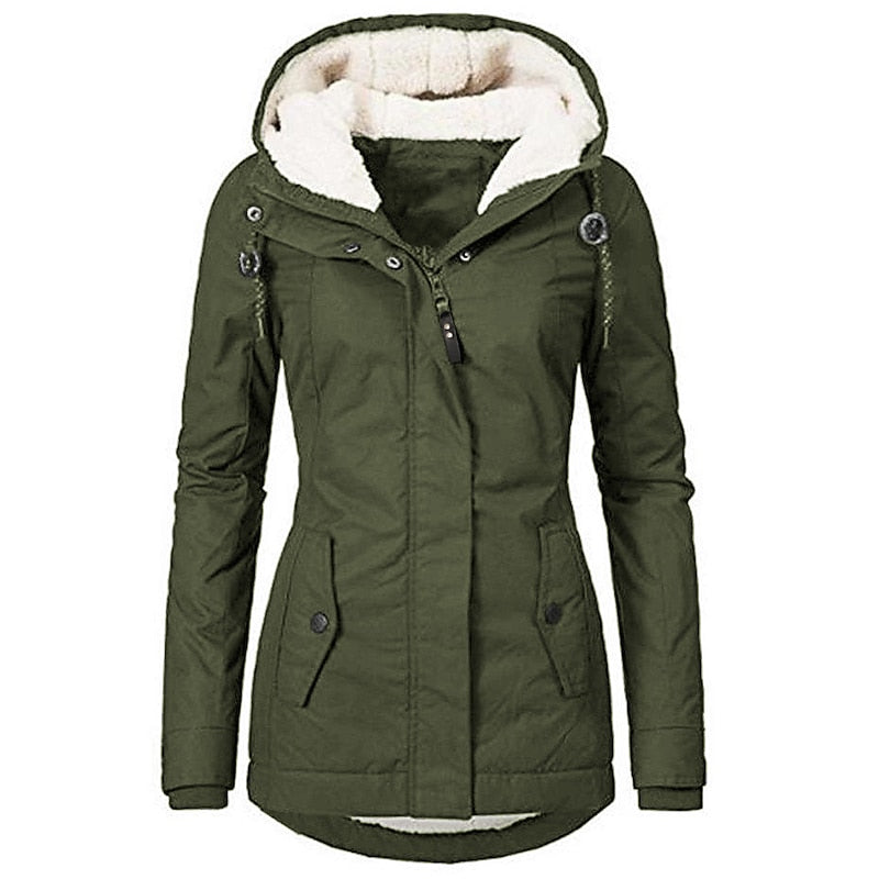 Clementine hooded parka - Army Green front