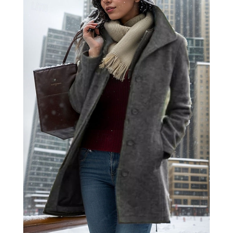 Odette | Women's Timeless Turndown-Collar Button Coat product view