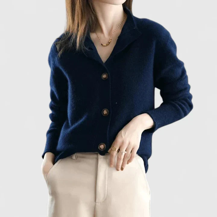 Women's Collared Button-Front Everyday Cardigan