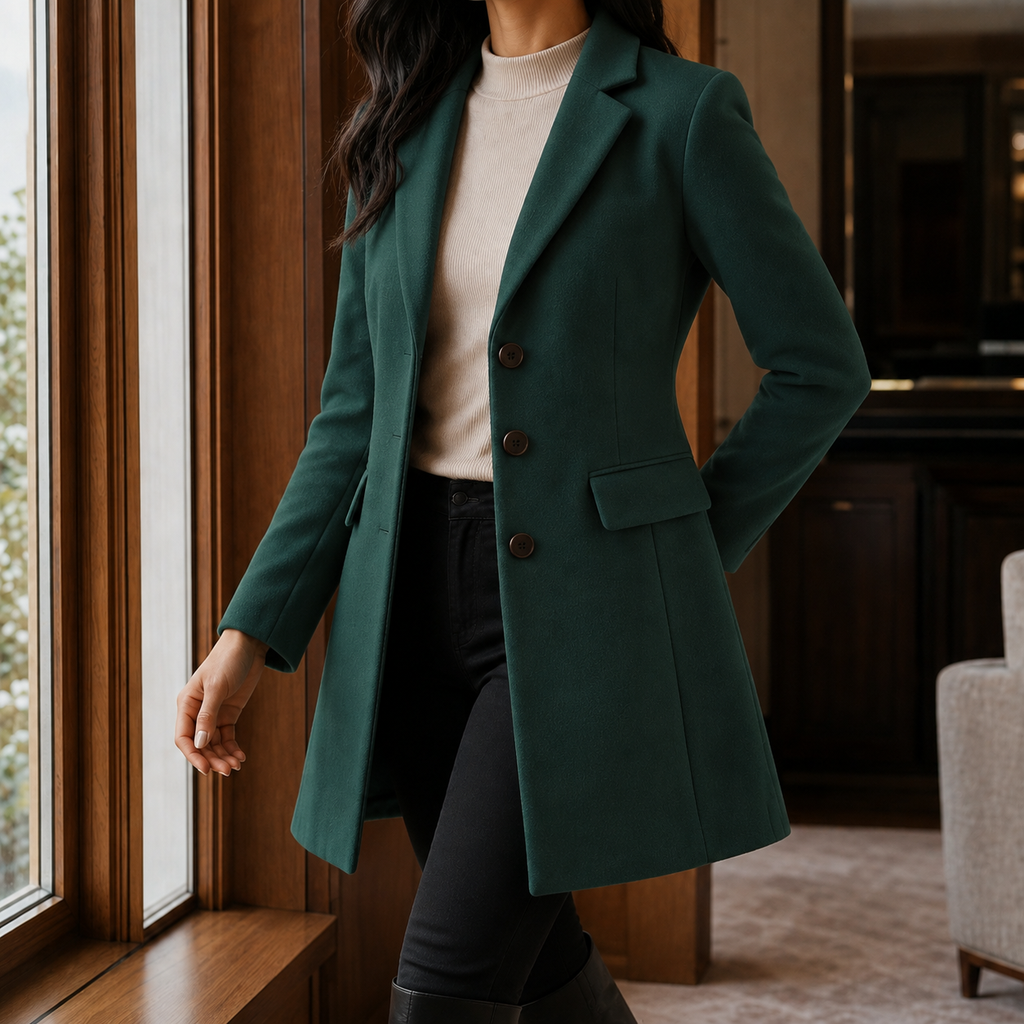 Juliette | Women's Notch-Lapel Button-Front Tailored Coat