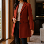 Juliette | Women's Notch-Lapel Button-Front Tailored Coat