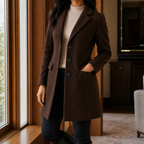 Juliette | Women's Notch-Lapel Button-Front Tailored Coat
