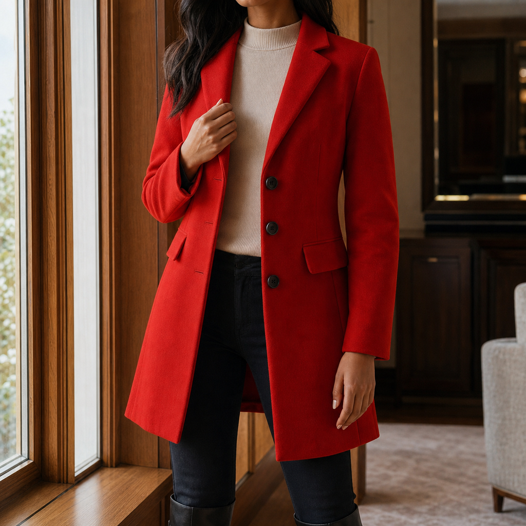 Juliette | Women's Notch-Lapel Button-Front Tailored Coat