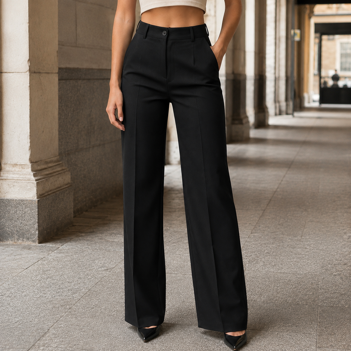 Cosima wide-leg trousers - Black