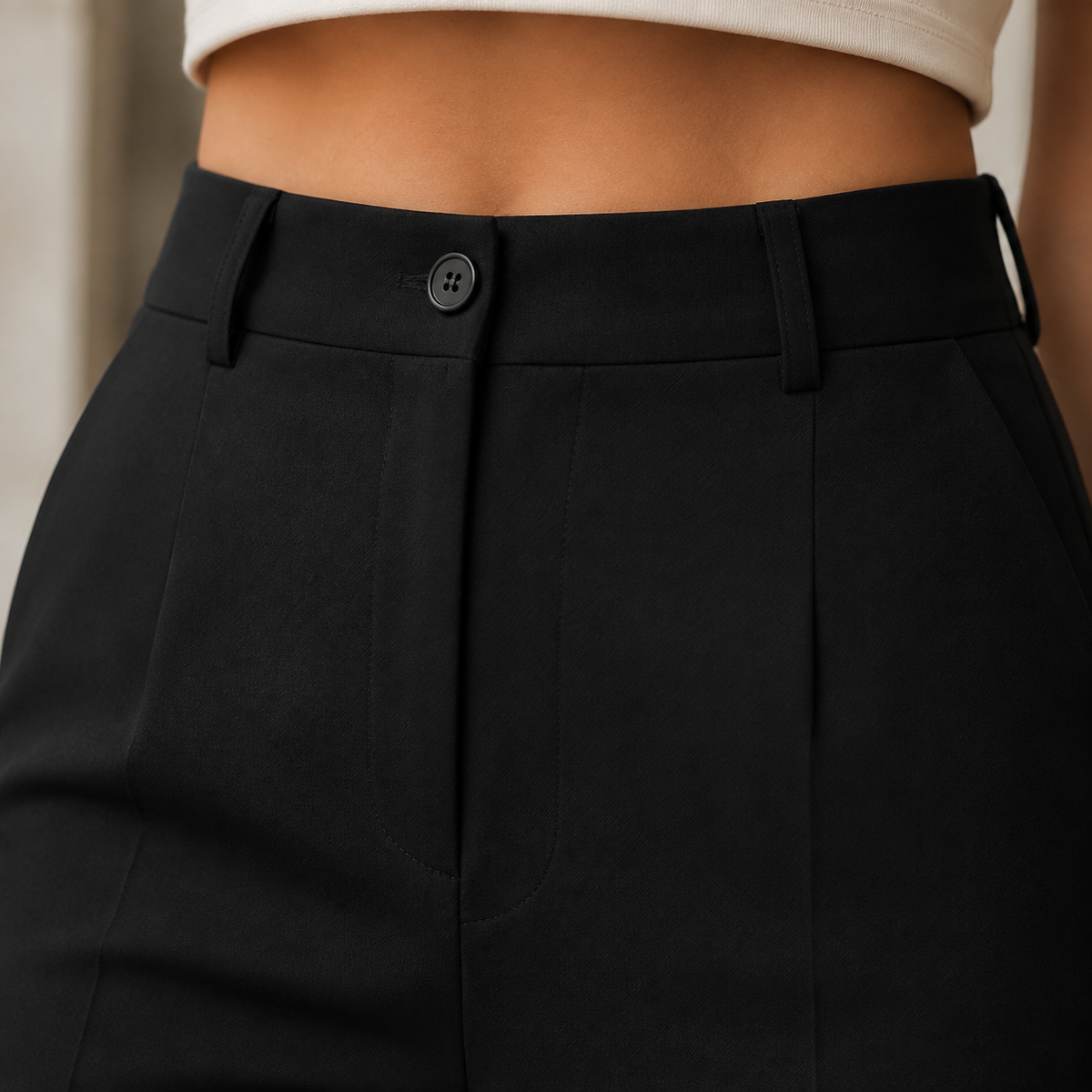 Cosima wide-leg trousers - Black waist detail