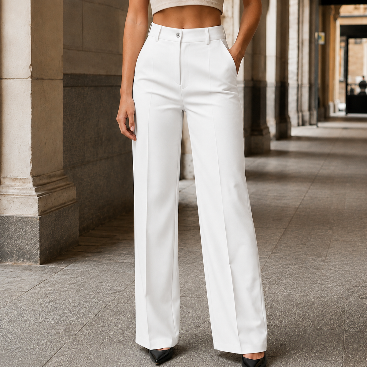Cosima wide-leg trousers - White