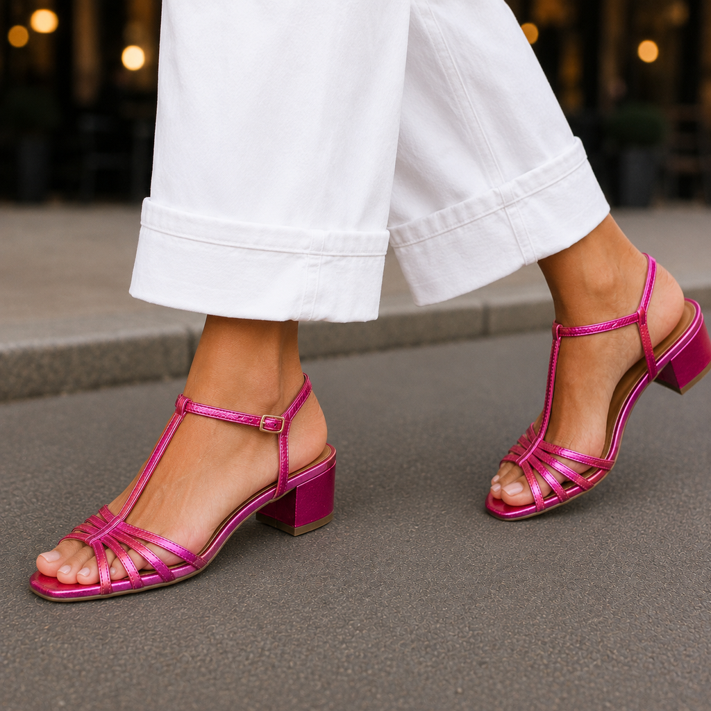 Tamsin T-bar sandals - Pink