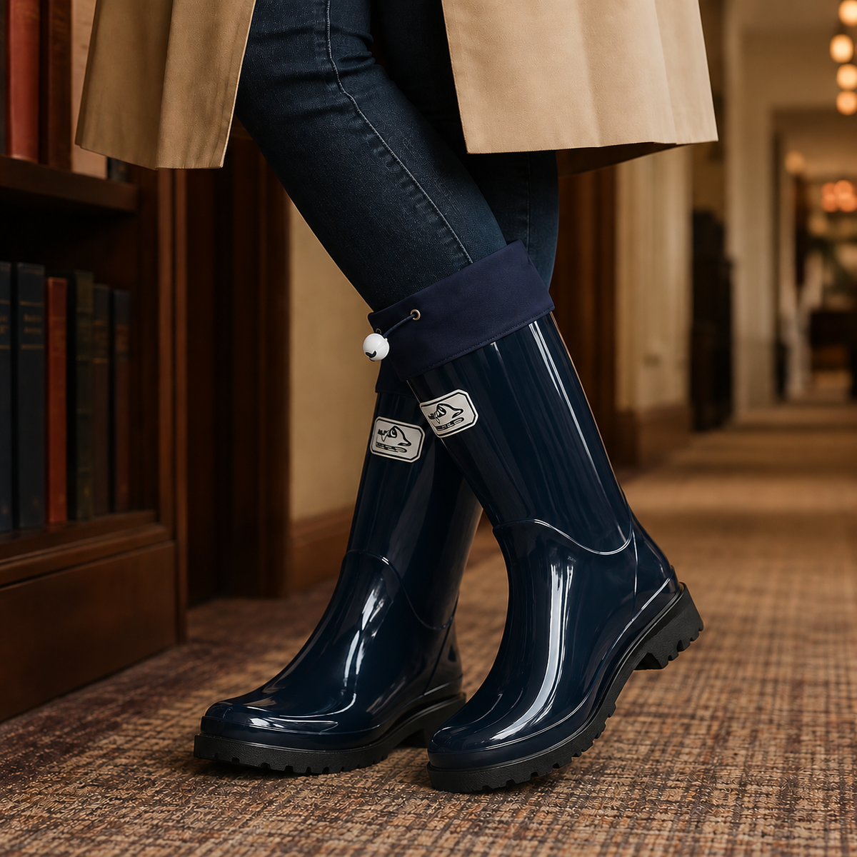 Maribel | Women's Knee-High Drawstring Rain Boots