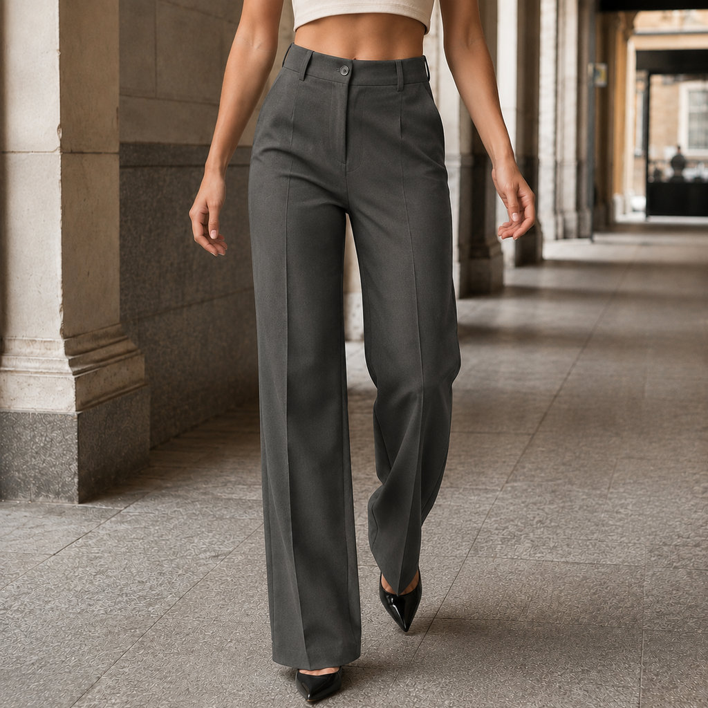 Cosima wide-leg trousers - Dark Gray