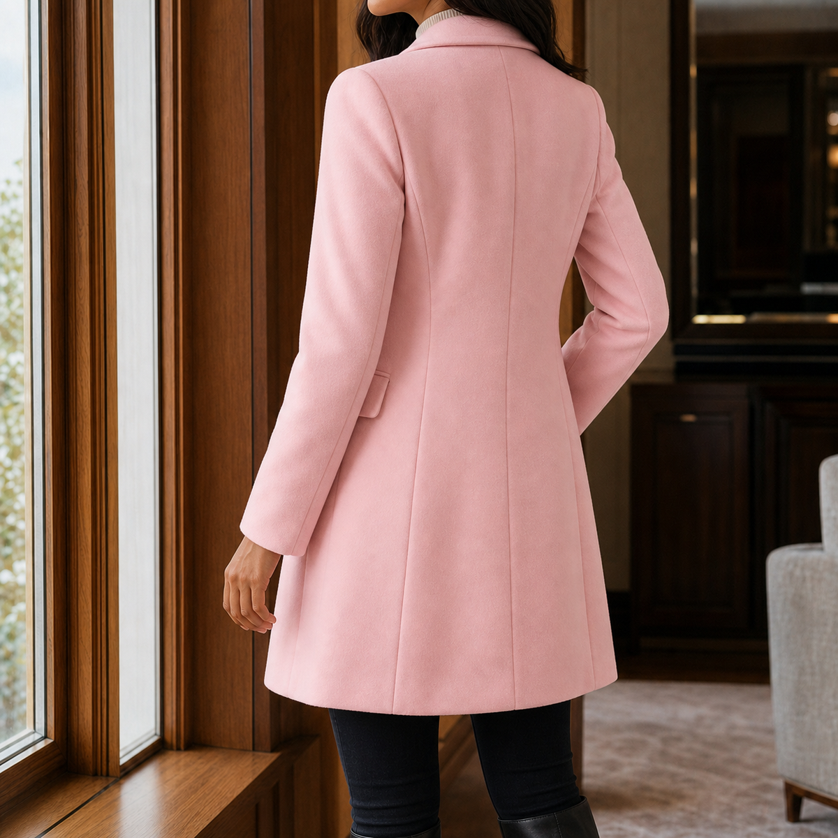 Juliette | Women's Notch-Lapel Button-Front Tailored Coat