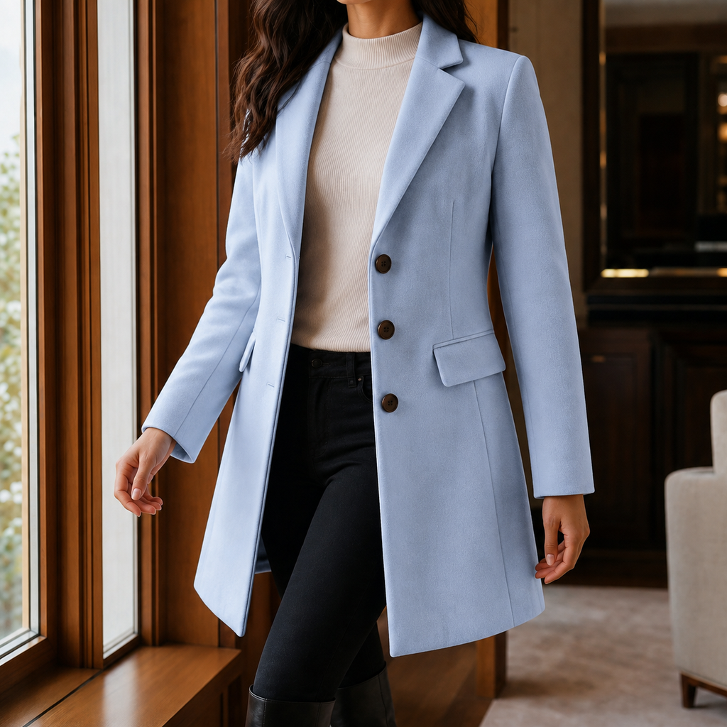 Juliette | Women's Notch-Lapel Button-Front Tailored Coat