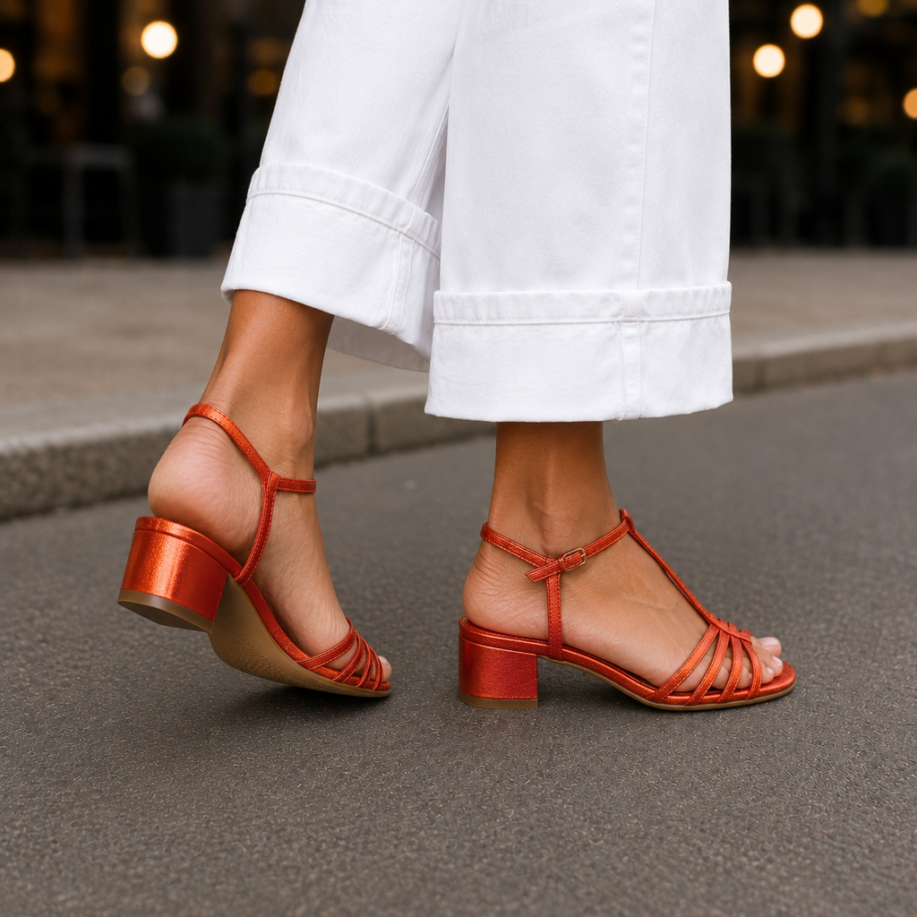 Tamsin T-bar sandals - Orange