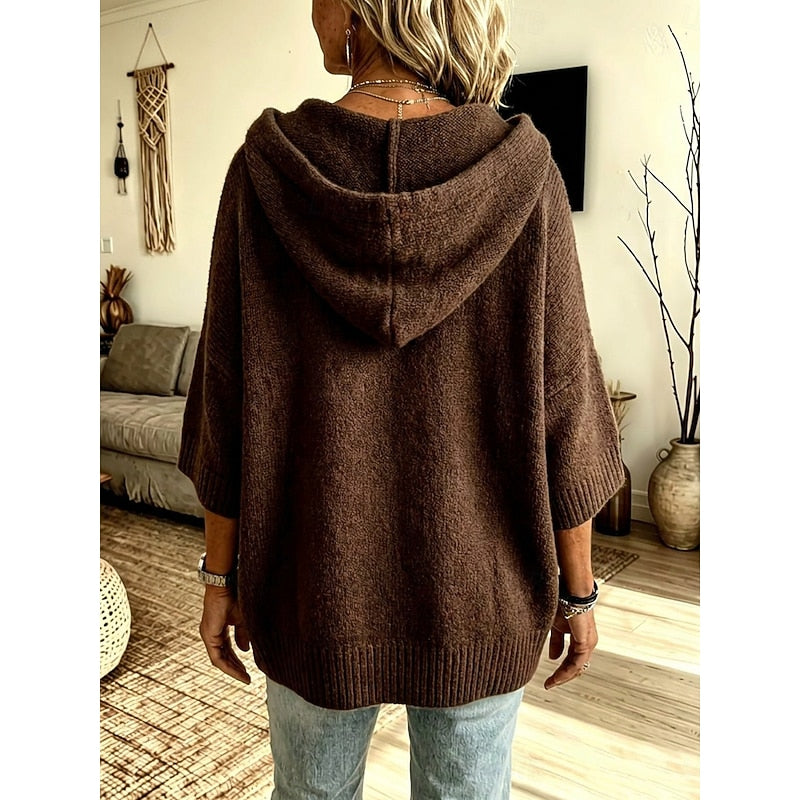Rosamund | Women's Hooded Open-Front Knit Cardigan