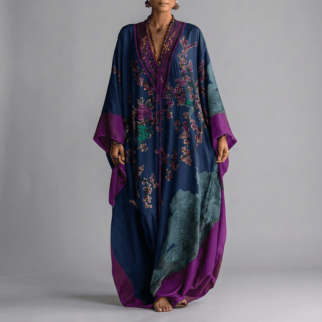 blossom-print maxi dress photo