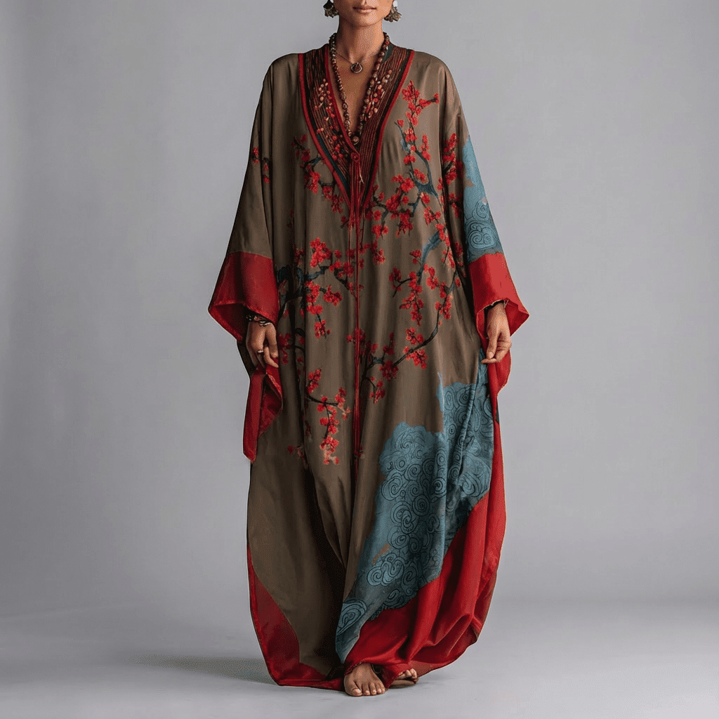 blossom-print maxi dress photo