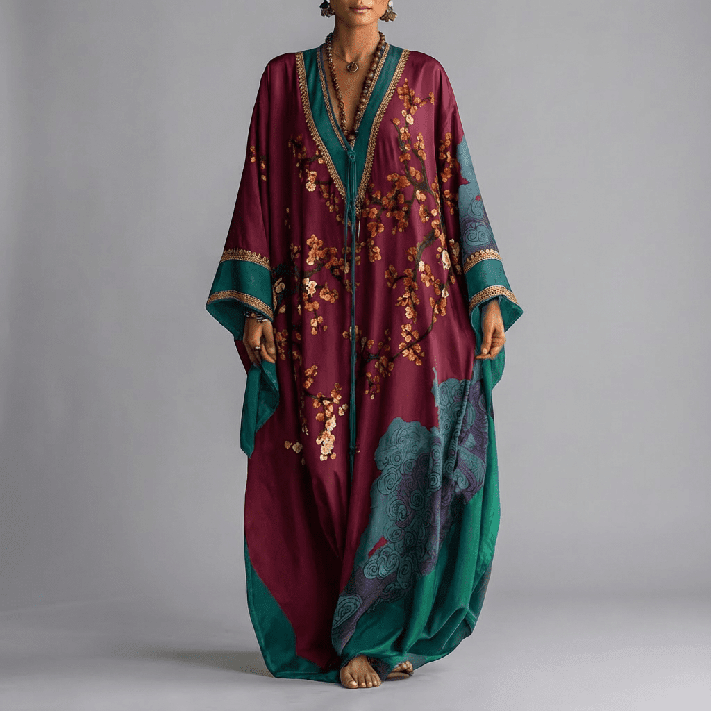 blossom-print maxi dress photo