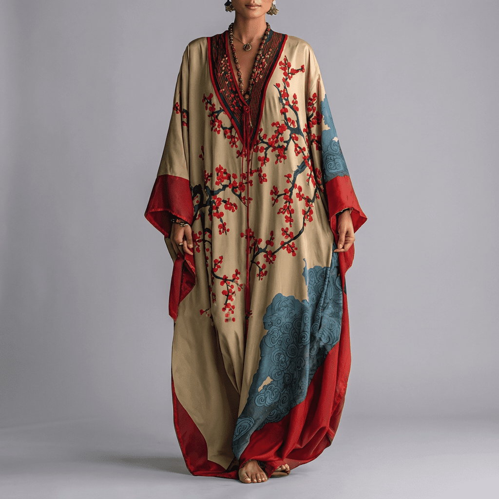 blossom-print maxi dress photo