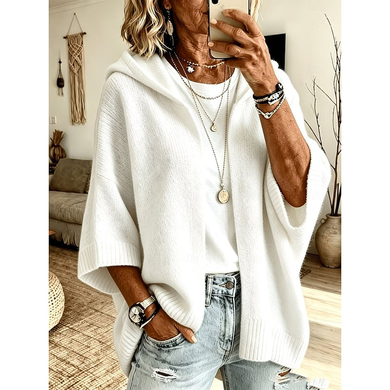 Rosamund | Women's Hooded Open-Front Knit Cardigan