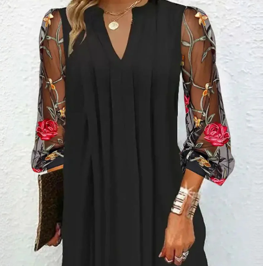 floral-sleeve dress photo