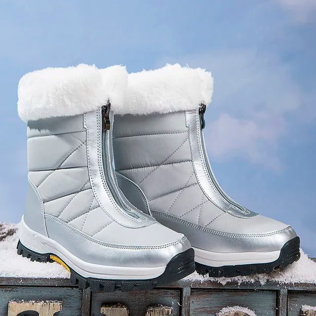 Paige | Women's Snow Boots with Faux Fur Cuff and Side Zip