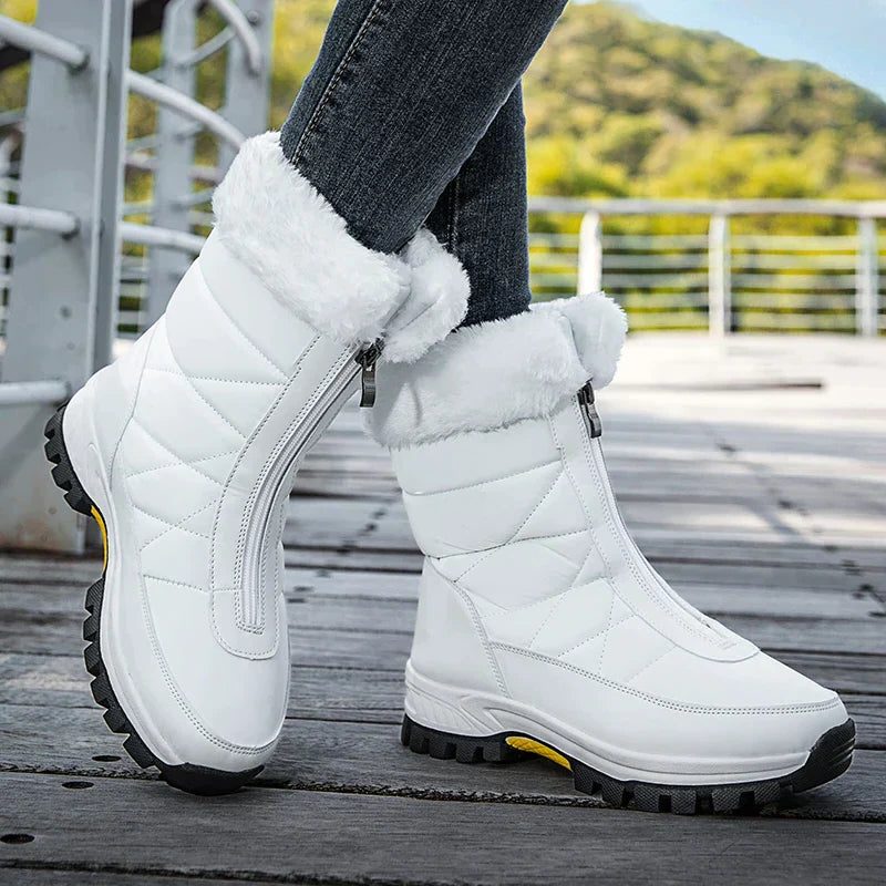 Paige | Women's Snow Boots with Faux Fur Cuff and Side Zip