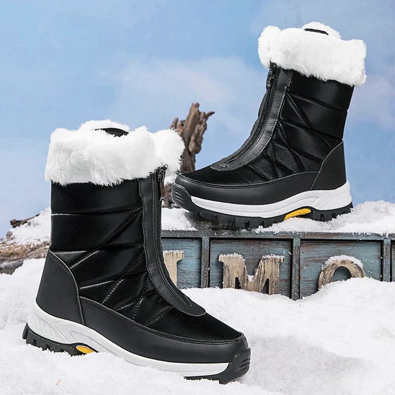 Paige | Women's Snow Boots with Faux Fur Cuff and Side Zip