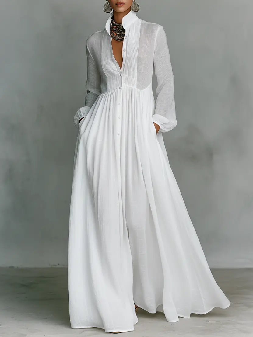 Lydia | Women's Stand-Collar Button-Front Maxi Dress original product photo 1