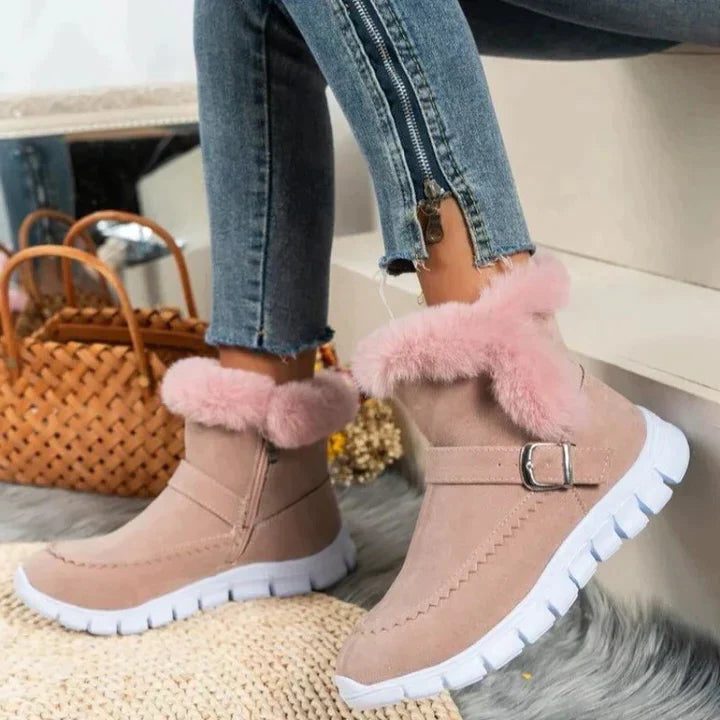 Morgan | Women's Fur-Lined Ankle Boots with Zip-Up Closure
