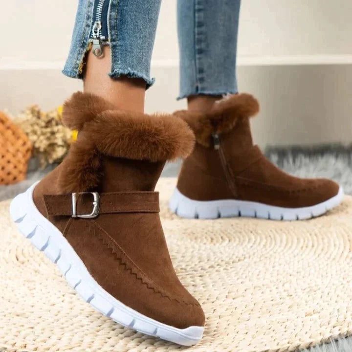 Morgan | Women's Fur-Lined Ankle Boots with Zip-Up Closure