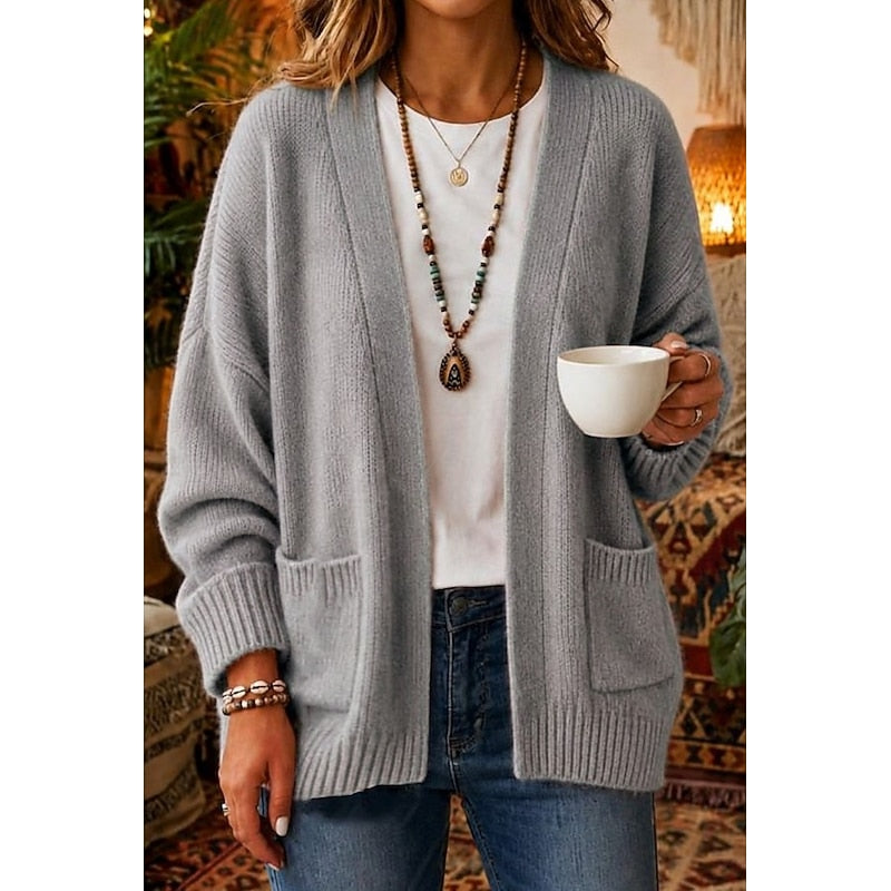Josefina open-front cardigan - Gray