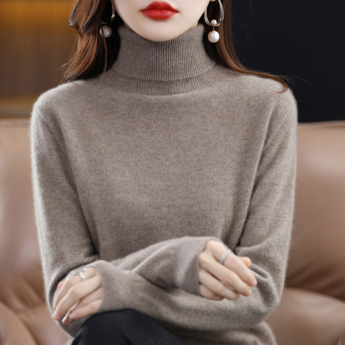 Althea | Women's Classic High-Neck Turtleneck Sweater