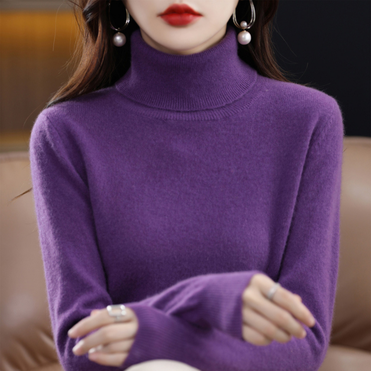 Althea | Women's Classic High-Neck Turtleneck Sweater
