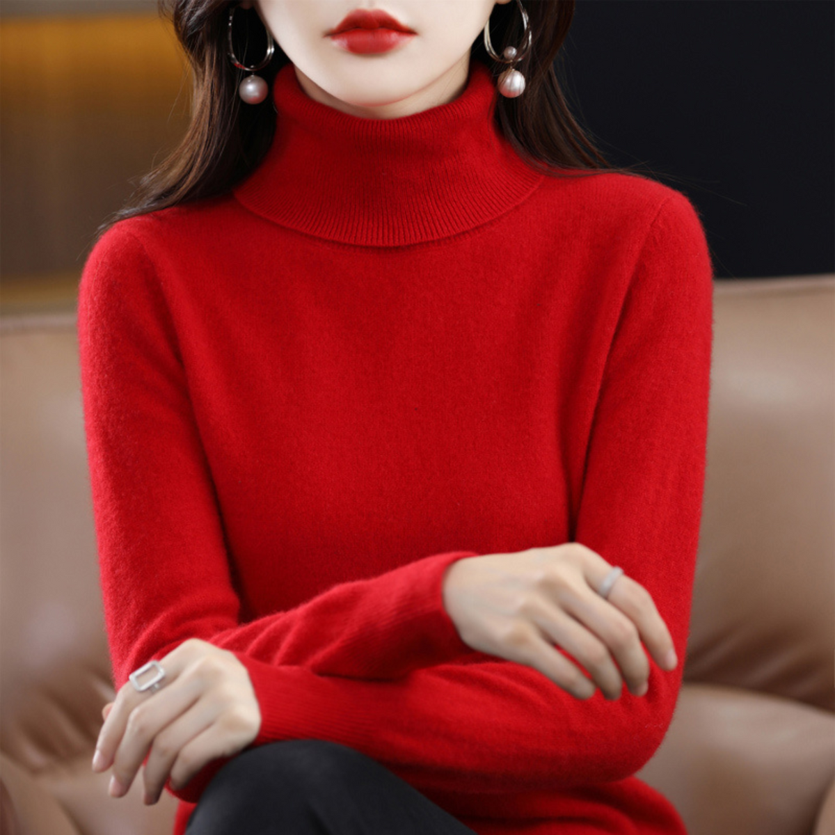Althea | Women's Classic High-Neck Turtleneck Sweater
