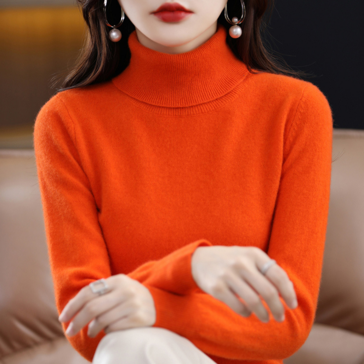 Althea | Women's Classic High-Neck Turtleneck Sweater