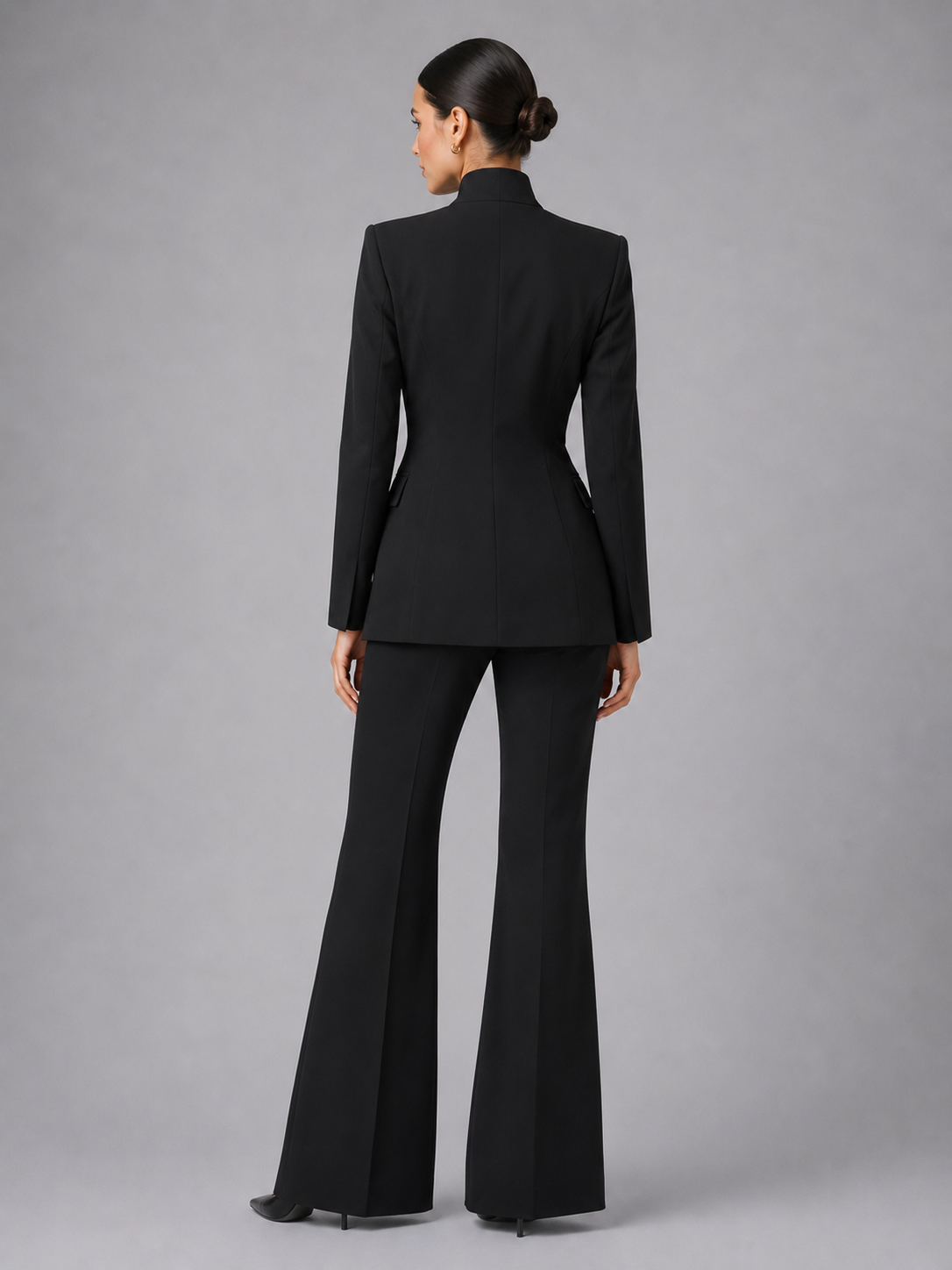 Cassandra | Women's Collarless Blazer & Wide-Leg Pants Set