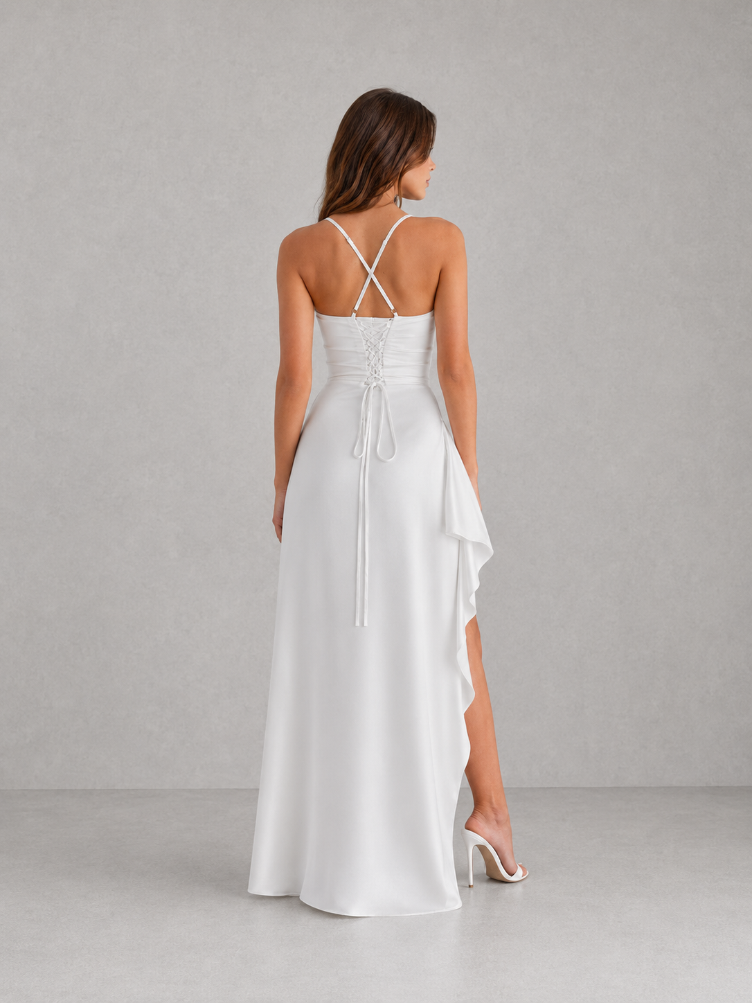 Lucetta | Women's Ruched Draped Maxi Evening Dress — product image 2