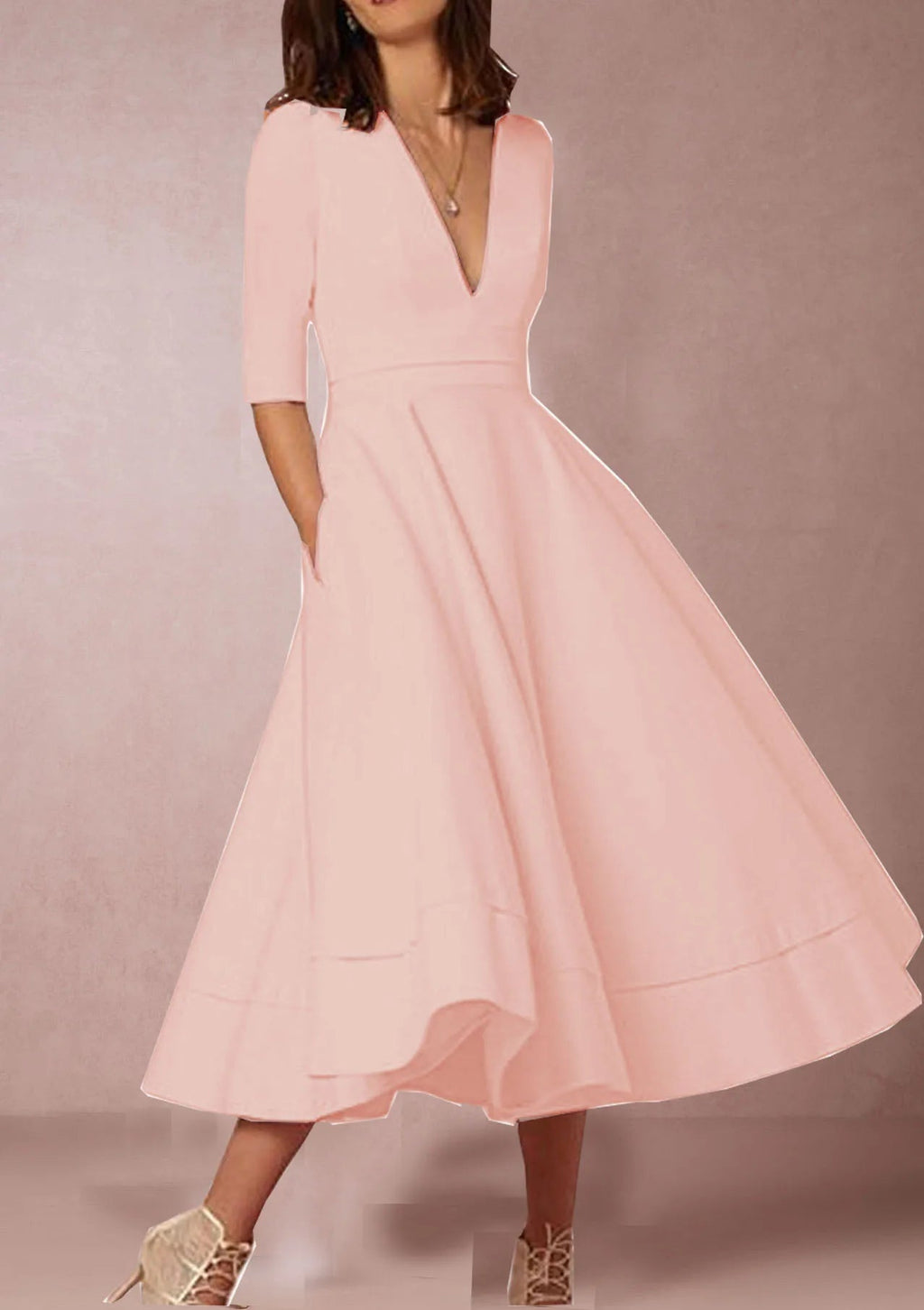 Marcella | Women's Retro-Inspired A-Line Midi Dress