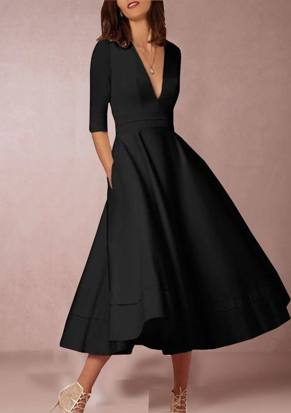 Marcella | Women's Retro-Inspired A-Line Midi Dress