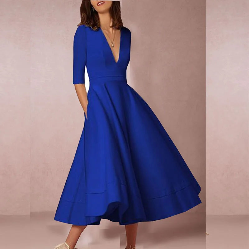 Marcella | Women's Retro-Inspired A-Line Midi Dress