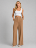 Celina | Women's High-Rise Pleated Wide-Leg Trousers — product image 3