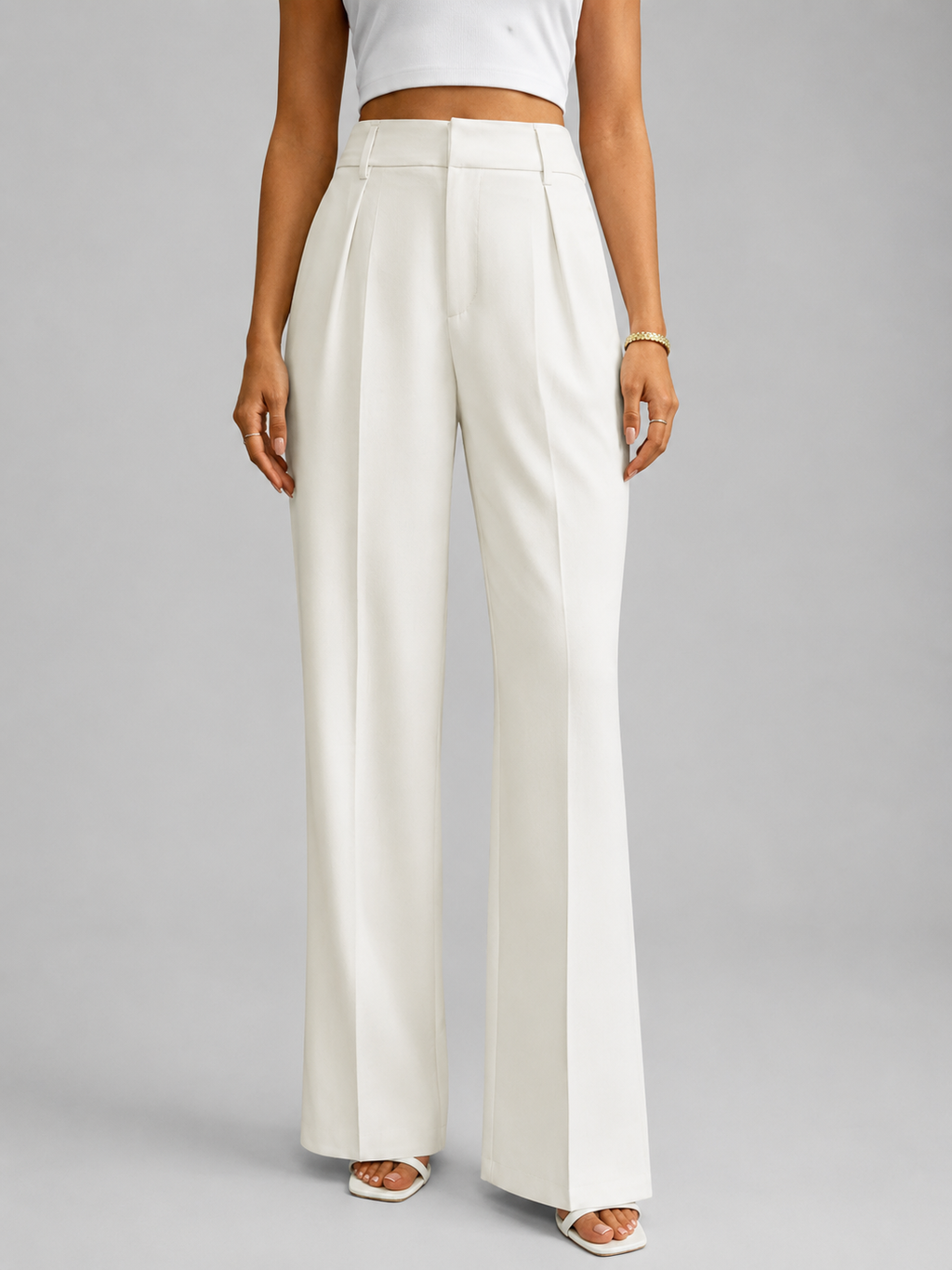 Celina | Women's High-Rise Pleated Wide-Leg Trousers — product image 7