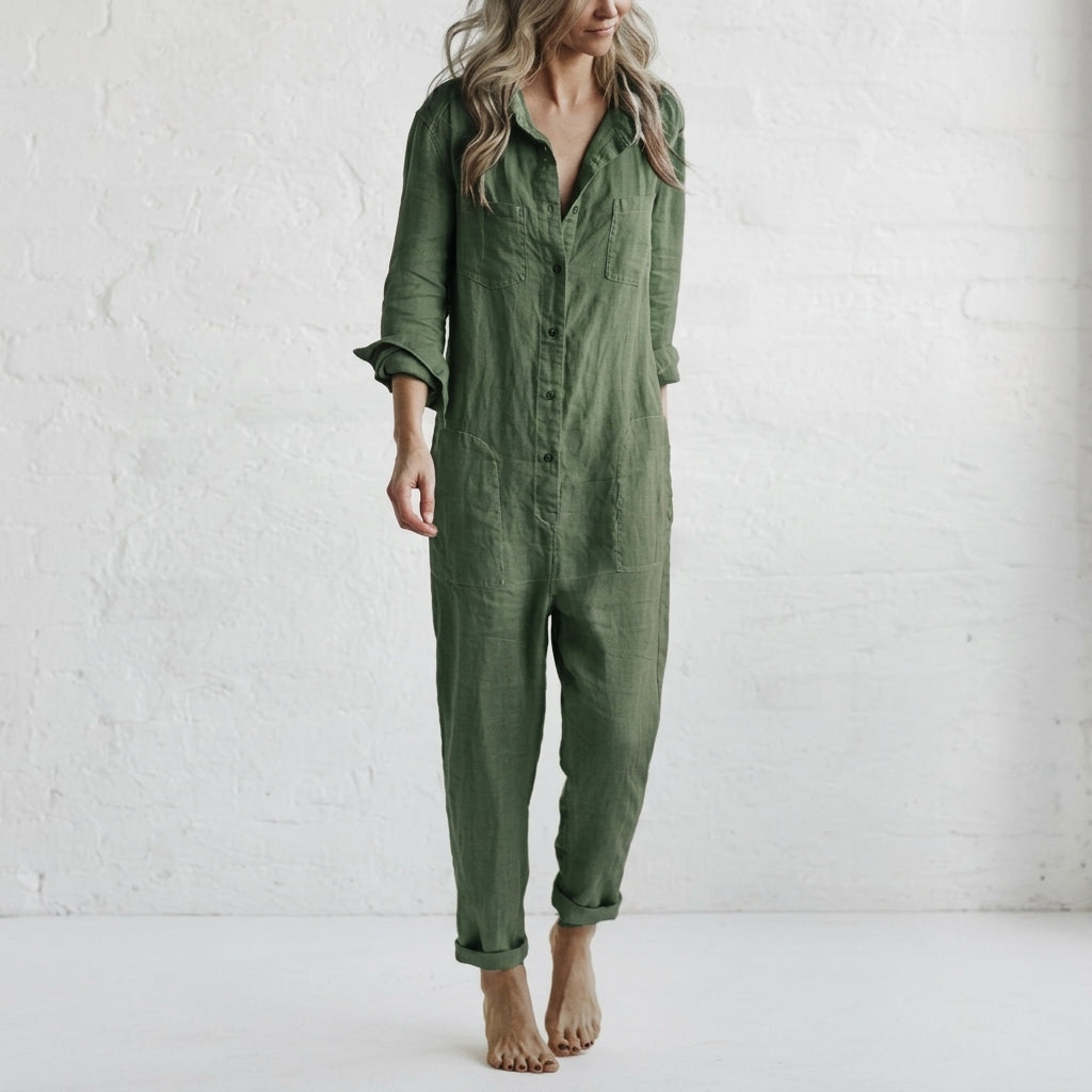 Rowena | Women's Relaxed Button-Front Jumpsuit — product image 1