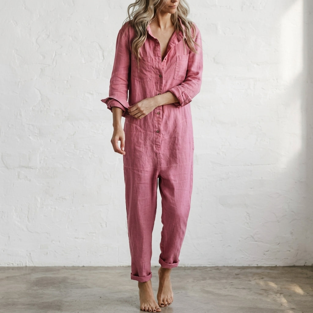 Rowena | Women's Relaxed Button-Front Jumpsuit — product image 2
