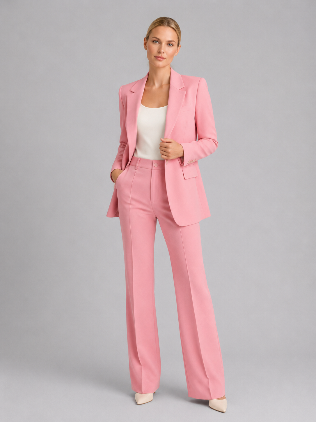 Verena | Women's Single-Button Blazer & High-Waist Pants Set — product image 8