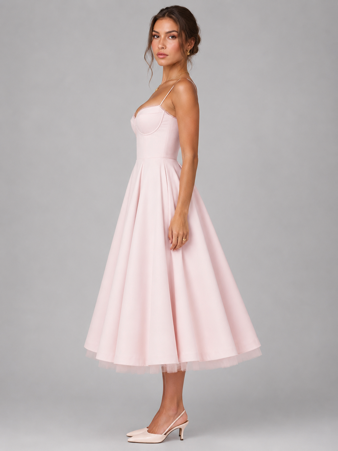 Natalia | Women's Sweetheart Corset-Bodice Full Midi Dress